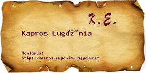 Kapros Eugénia névjegykártya